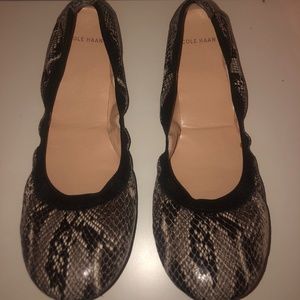 Cole Haan Jenni Gore Ballet 2 Snakeskin Flats